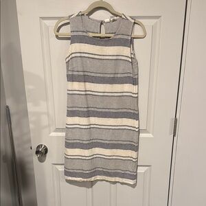 Striped Sleeveless Dress - Blue and White